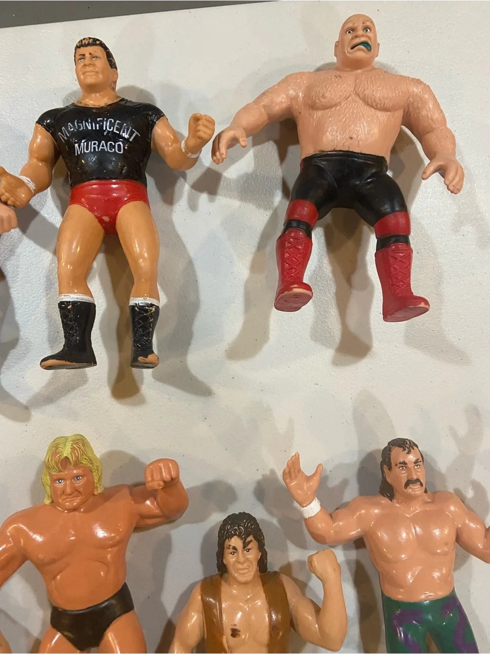 Retro-Inspired Wrestling Action Figure - Brown with Yellow Trunks